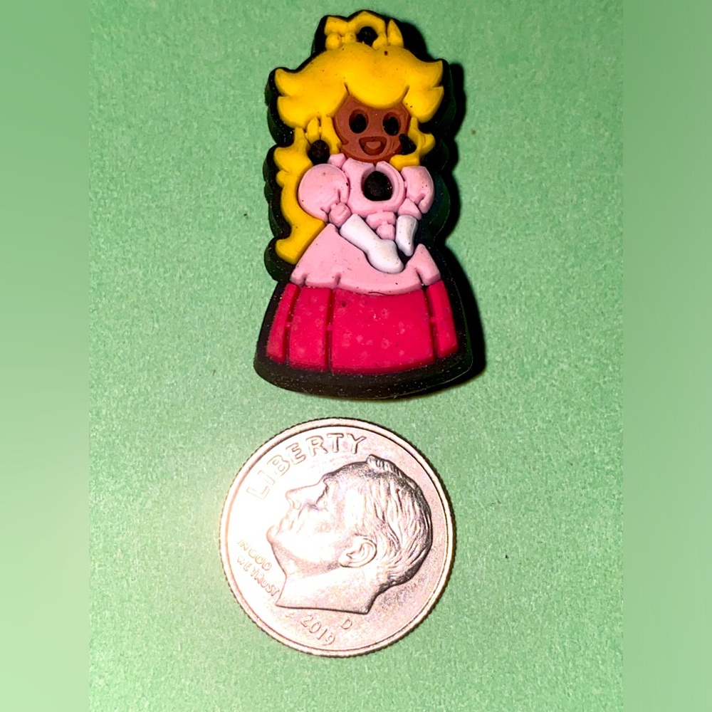 (10 for $15) Princess Peach Super Mario Bros Nintendo Crocs Shoe Charms